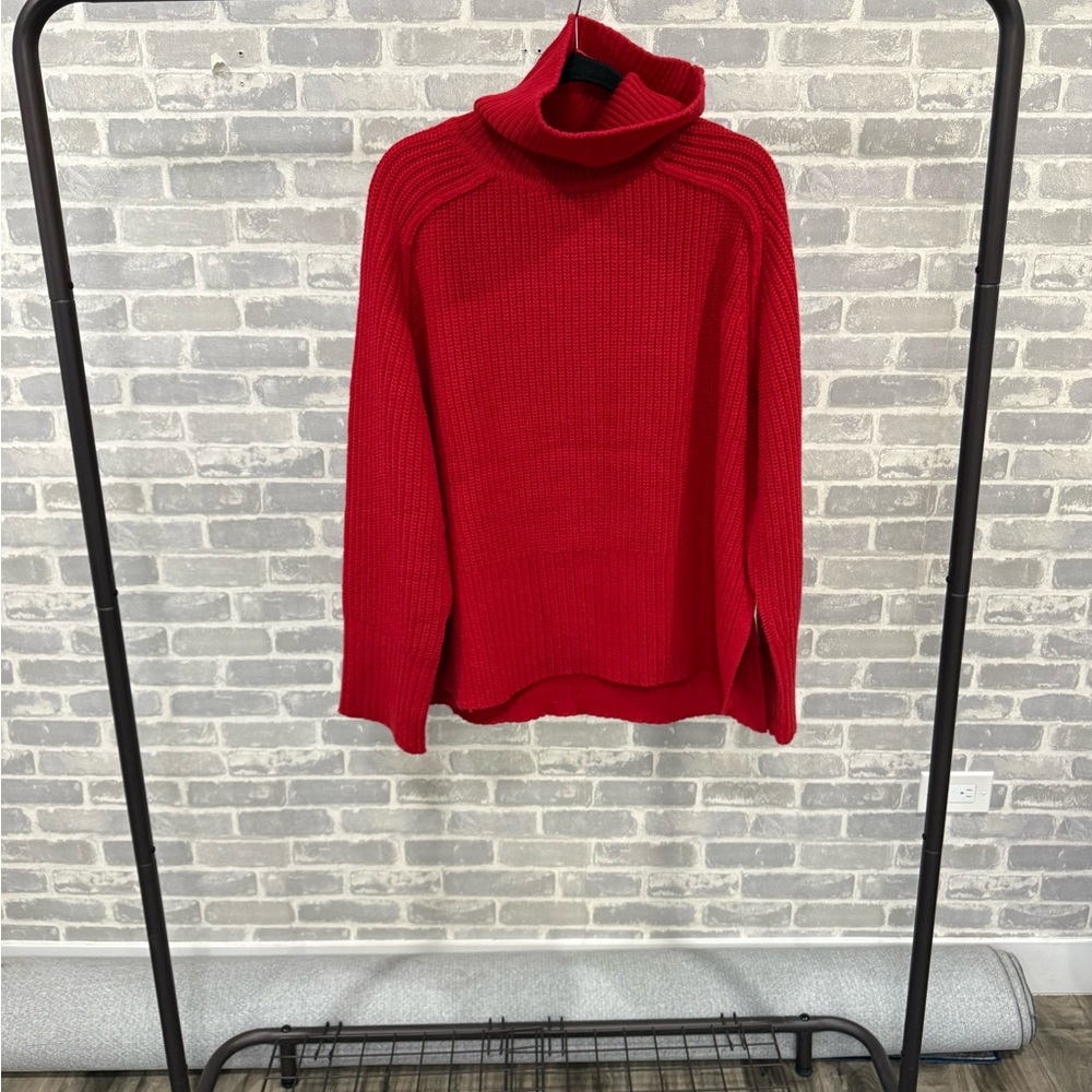 Zara Red Turtleneck Sweater
